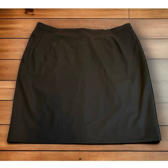 MM. Lafleur Black Wool Blend Straight Career Pencil Mini Skirt Size +3 - Picture 1 of 9